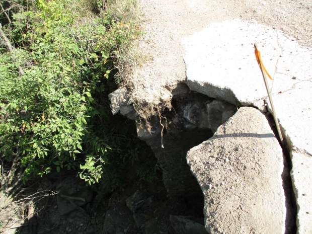 The collapsed 251st road culvert